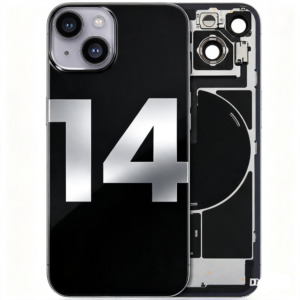 Back Glass with Wireless Charging Magnet Pieces for iPhone 14 6.1", Black