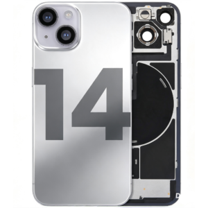 Back Glass with Wireless Charging Magnet Pieces for iPhone 14 6.1", Silver