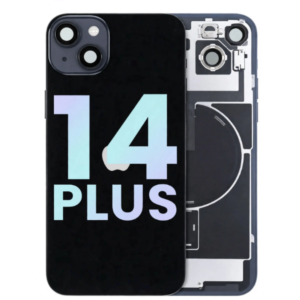 Back Glass with Wireless Charging Magnet Pieces for iPhone 14 Plus 6.7", Black