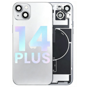 Back Glass with Wireless Charging Magnet Pieces for iPhone 14 Plus 6.7", Silver