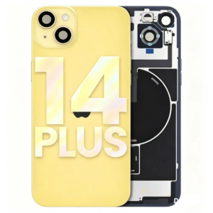 Back Glass with Wireless Charging Magnet Pieces for iPhone 14 Plus 6.7", Yellow