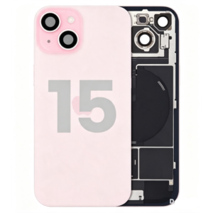 Back Glass with Wireless Charging Magnet Pieces for iPhone 15 6.1", Pink