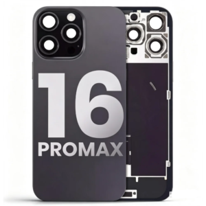 Back Cover Glass with Wireless Charging Magnet Pieces for iPhone 16 Pro Max 6.9", Black Titanium