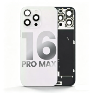 Back Cover Glass with Wireless Charging Magnet Pieces for iPhone 16 Pro Max 6.9", White Titanium