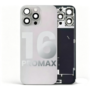 Back Cover Glass with Wireless Charging Magnet Pieces for iPhone 16 Pro Max 6.9", Natural Titanium