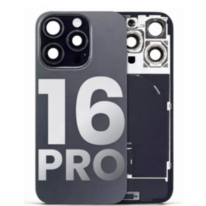 Back Cover Glass with Wireless Charging Magnet Pieces for iPhone 16 Pro 6.3", Black Titanium