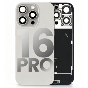 Back Cover Glass with Wireless Charging Magnet Pieces for iPhone 16 Pro 6.3", Natural Titanium