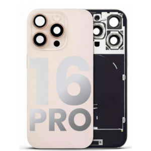 Back Cover Glass with Wireless Charging Magnet Pieces for iPhone 16 Pro 6.3", Desert Titanium (Gold)