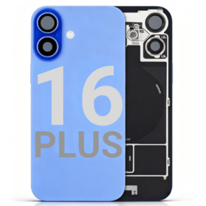 Back Cover Glass with Wireless Charging Magnet Pieces for iPhone 16 Plus 6.7", Ultramarine