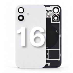 Back Cover Glass with Wireless Charging Magnet Pieces for iPhone 16 6.1", White