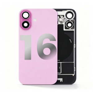 Back Cover Glass with Wireless Charging Magnet Pieces for iPhone 16 6.1", Pink