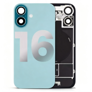 Back Cover Glass with Wireless Charging Magnet Pieces for iPhone 16 6.1", Teal