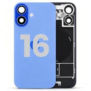 Back Cover Glass with Wireless Charging Magnet Pieces for iPhone 16 6.1", Ultramarine