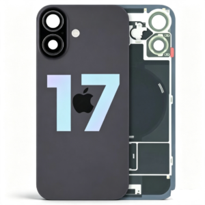 Back Cover Glass with Wireless Charging Magnet Pieces for iPhone 17 6.3'', Black