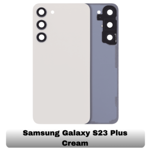 Samsung Galaxy S23+ Back Cover with Camera Lens & Glue Sticker – AAA (Cream)