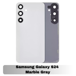 Samsung Galaxy S24 Back Cover with Camera Lens & Glue Sticker – AAA (Marble Gray)