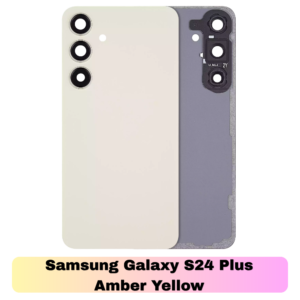 Samsung Galaxy S24+ Back Cover with Camera Lens & Glue Sticker – AAA (Amber Yellow)