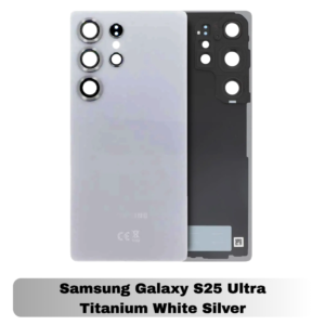 Samsung Galaxy S25 Ultra Back Cover with Camera Lens & Glue Sticker – AAA (Titanium Whitesilver)
