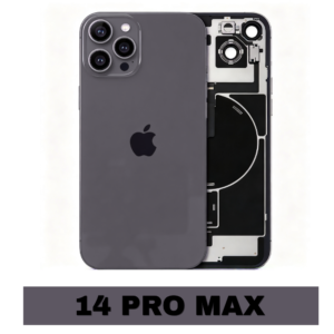 Back Glass with Wireless Charging Magnet Pieces for iPhone 14 Pro Max 6.7", Space Black